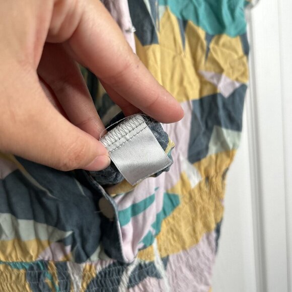 Paradised Scottie Pink Tropical Print Short Sleeve Jumpsuit Women's Size Large L - Picture 10 of 13